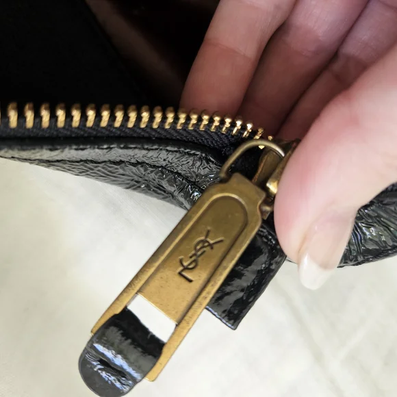 YSL "Rive Gauche" Black Leather Tote Bag - Picture 7 of 10